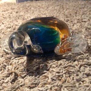 Glass turtle figure